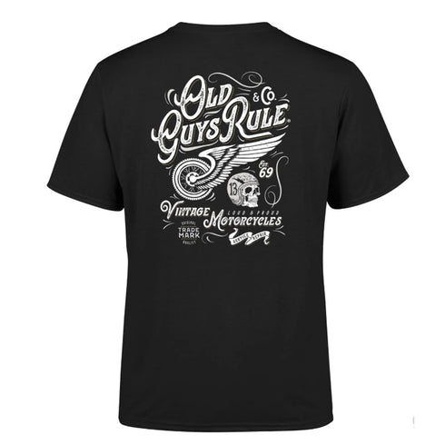 Old Guys Rule Vintage Motorcycles IV' T-Shirt - Black